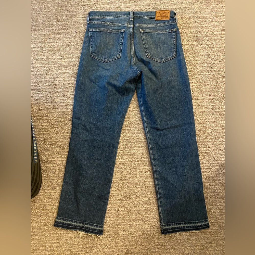 Lucky brand authentic straight crop with fringed ends